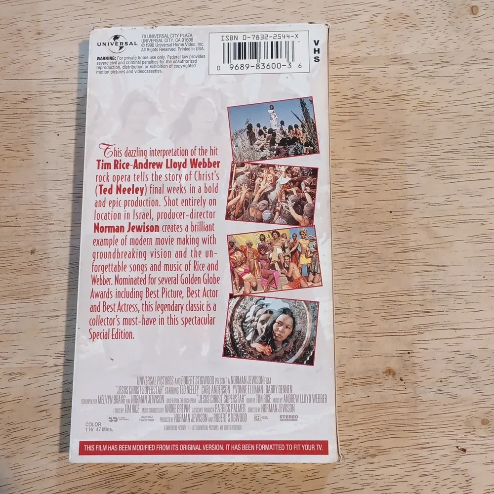 Jesus Christ Superstar VHS Tape
